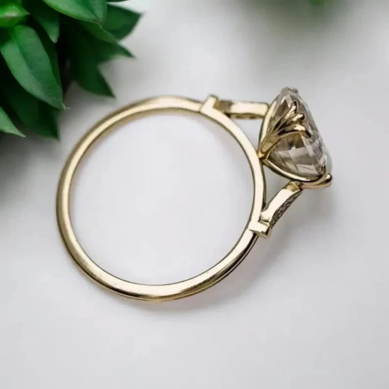 2.78Ct Art Deco Style Asscher Lab Created Diamond Anniversary 14K Gold FN Ring