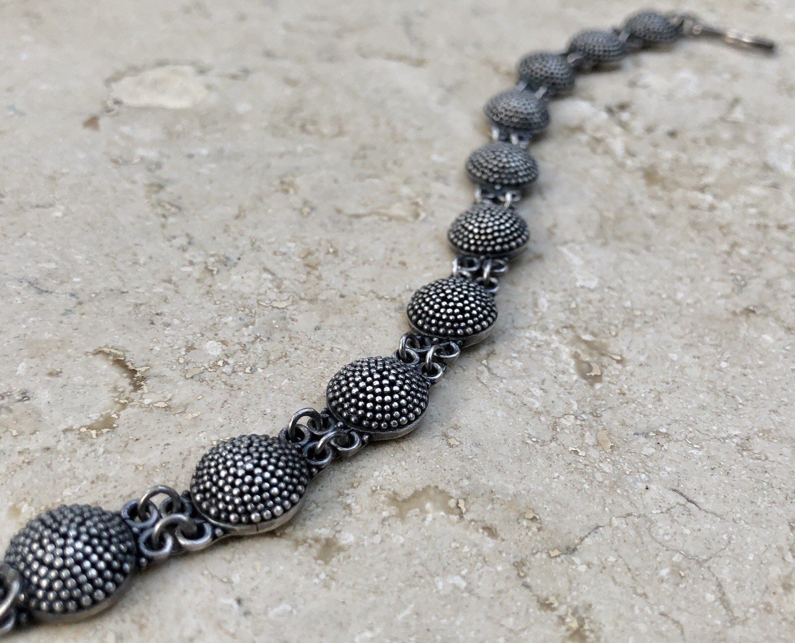 ✨🫧 VINTAGE .925 STERLING SILVER DOME BEAD BALL Link Bracelet | ESTATE Piece 🫧✨