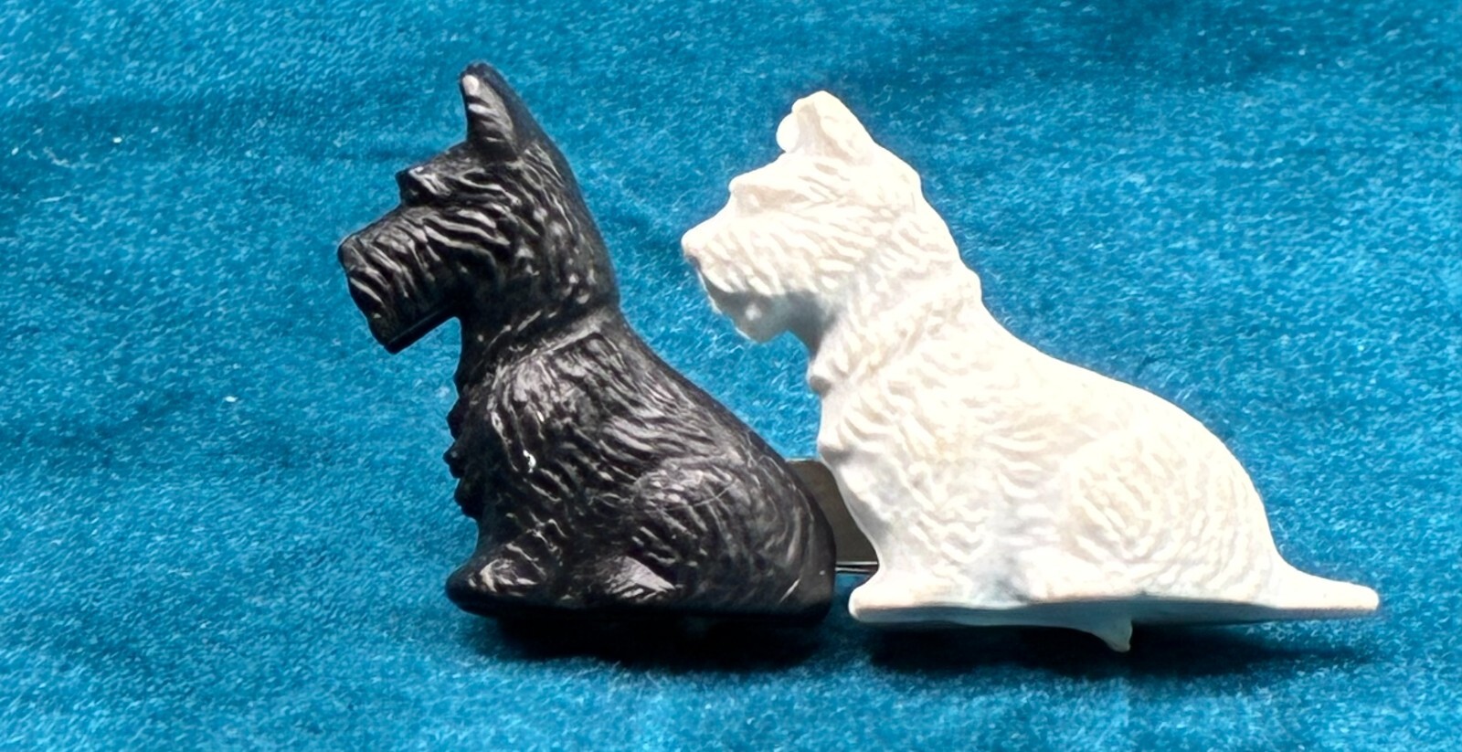 Vintage Dog Pin Scottie Westie Black & White Circa 1970 Great Britain 1.4 “