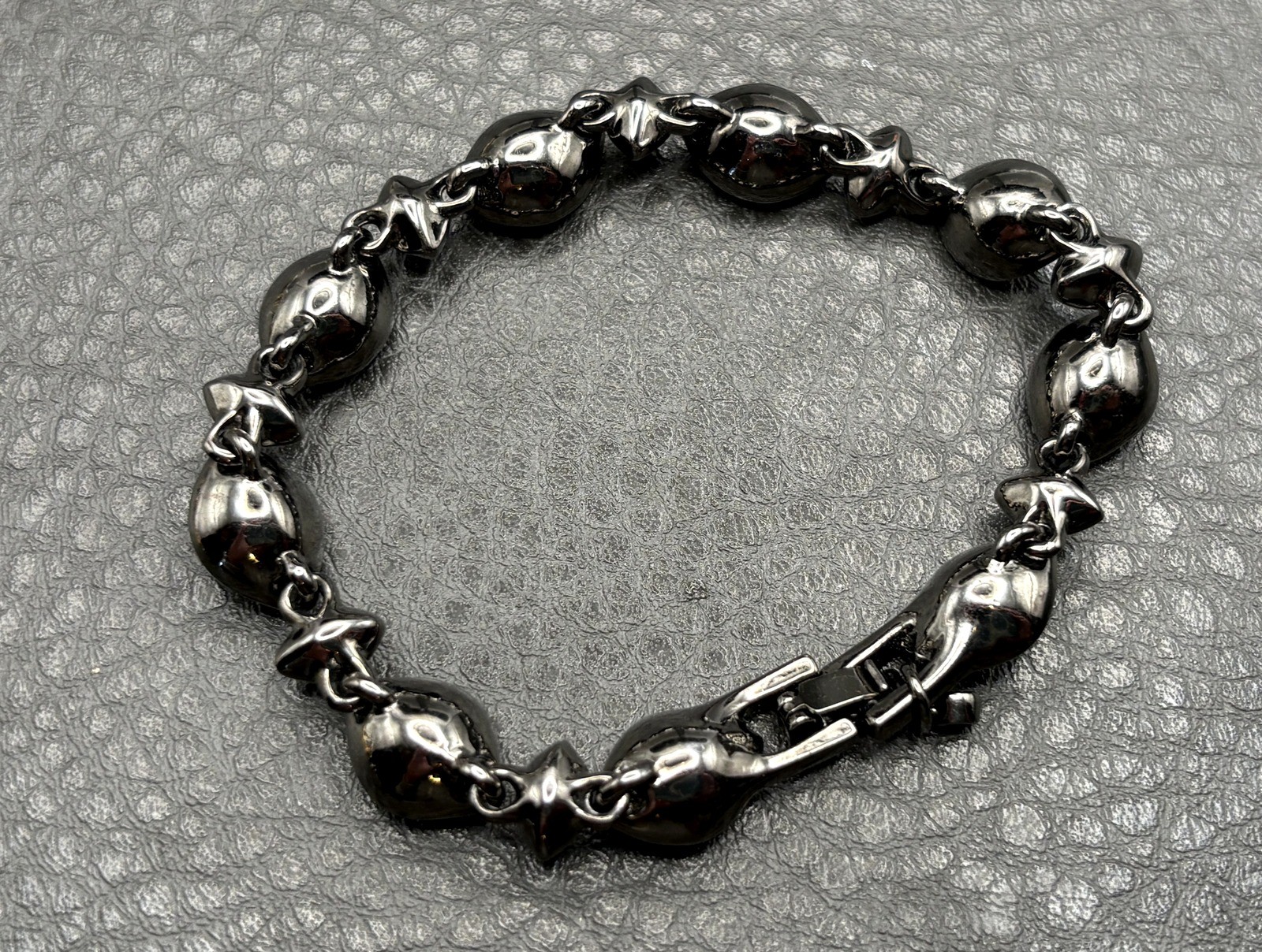 Vintage Y2K Givenchy Gunmetal Crystal Rhinestone Sparkling Tennis Bracelet