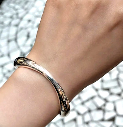Elegant 925 Sterling Silver Bracelet Retro Vintage Open Bow Bracelet for Women