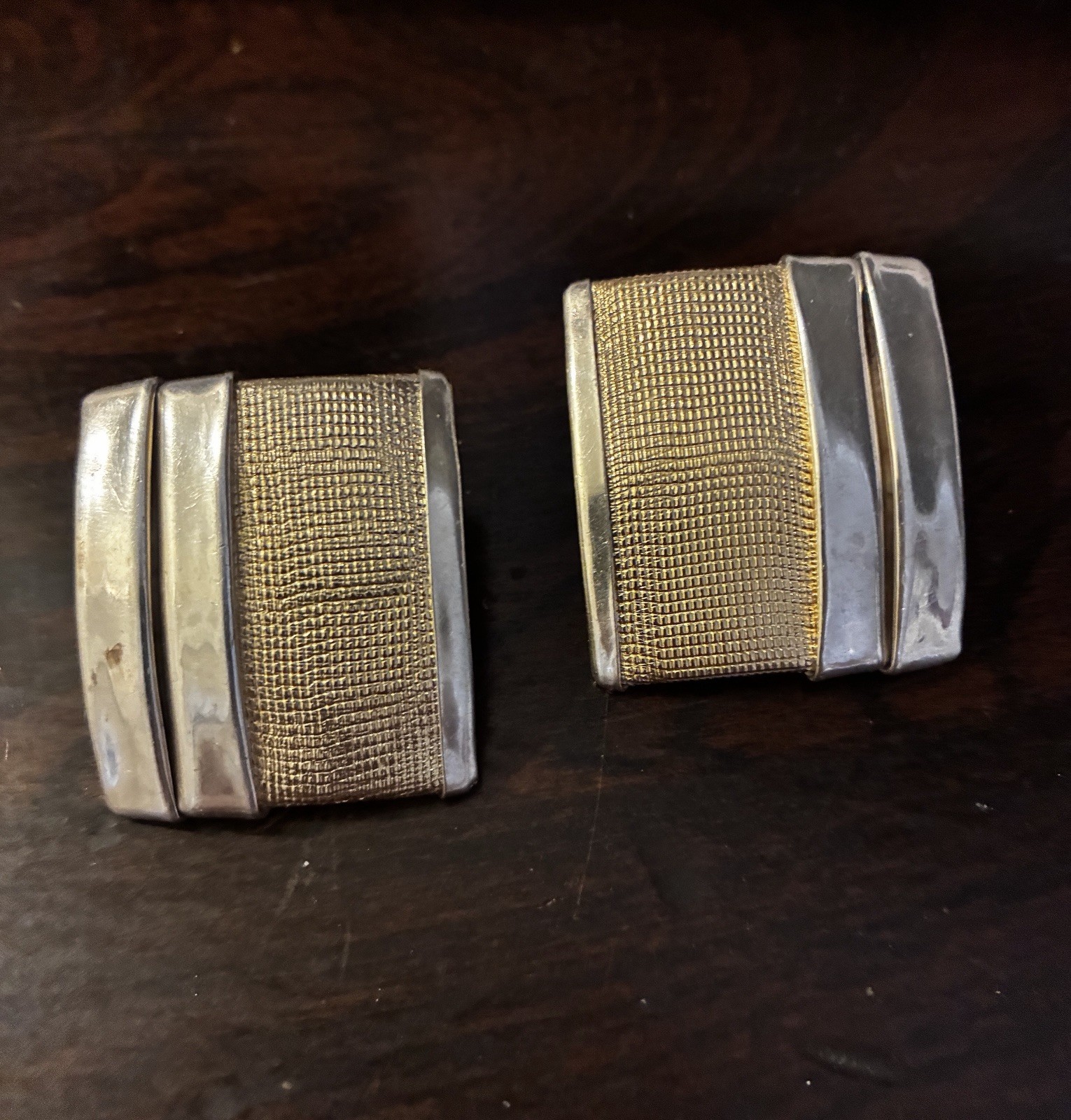 Huge 18K Gold & Sterling Silver Earrings Designer Signed BTP 22.9 Grams