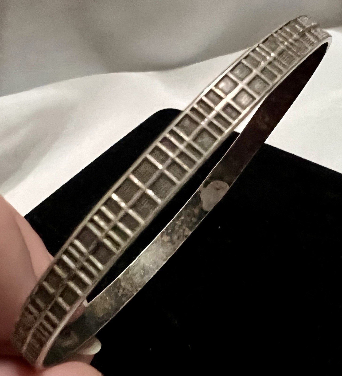 MCM Danecraft STERLING SILVER Modernist Brutalist BANGLE BRACELET Vintage