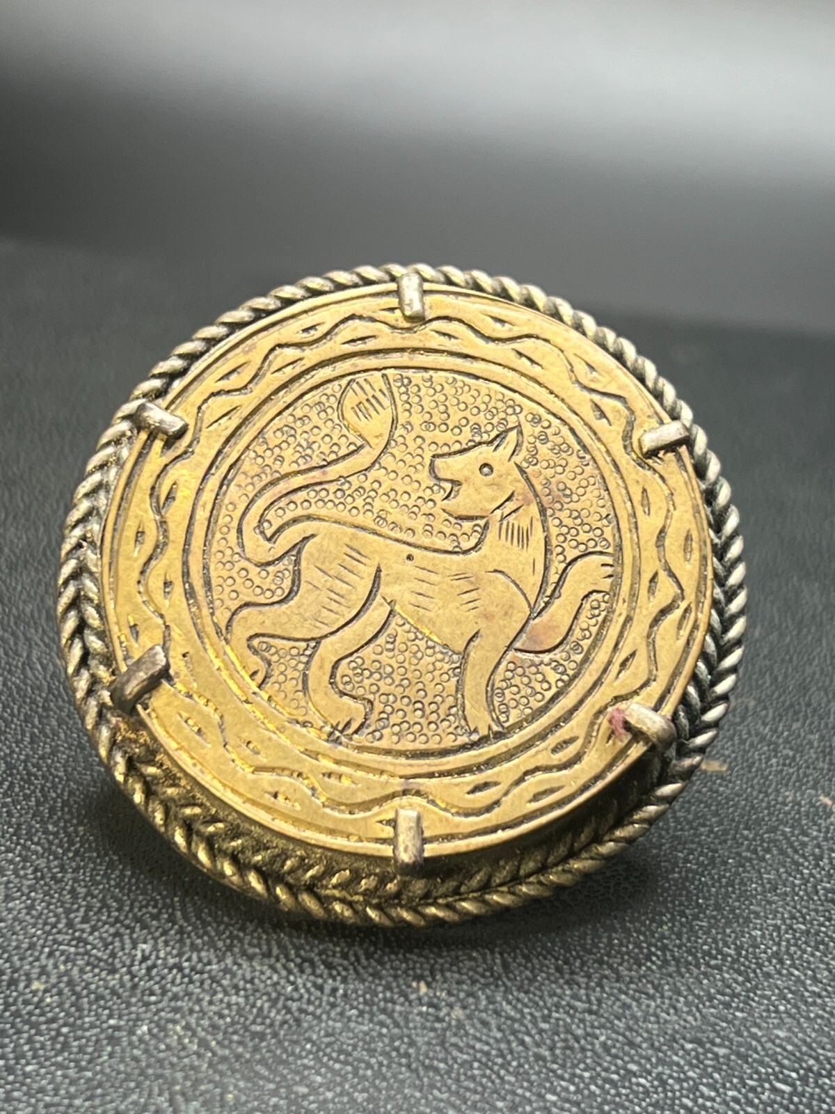 Old Antique Engraved Copper Ring