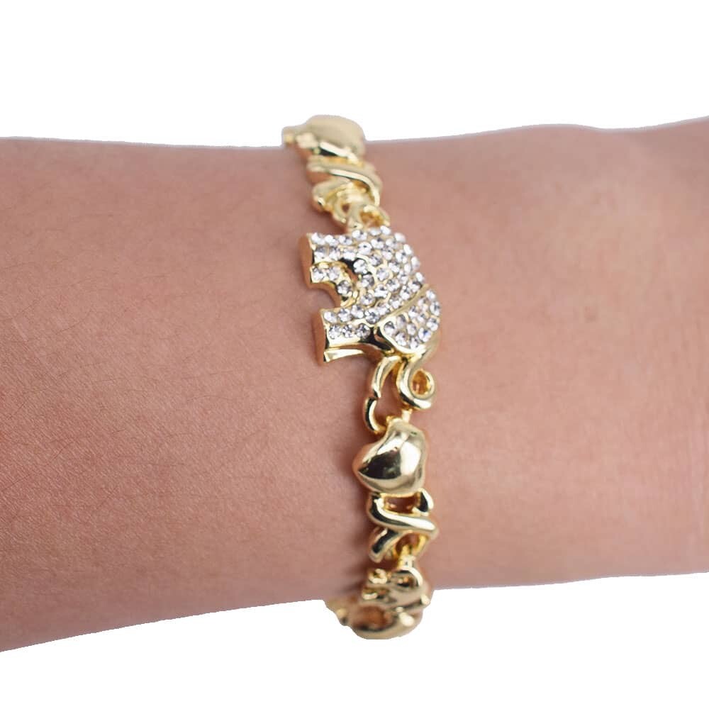 womens bracelet 18k gold filled with hearts