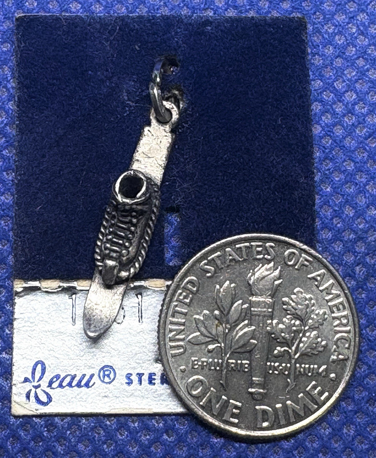 NEW & Vintage BEAU ski & shoe Charm Pendant 925 Silver 1950s-1970s