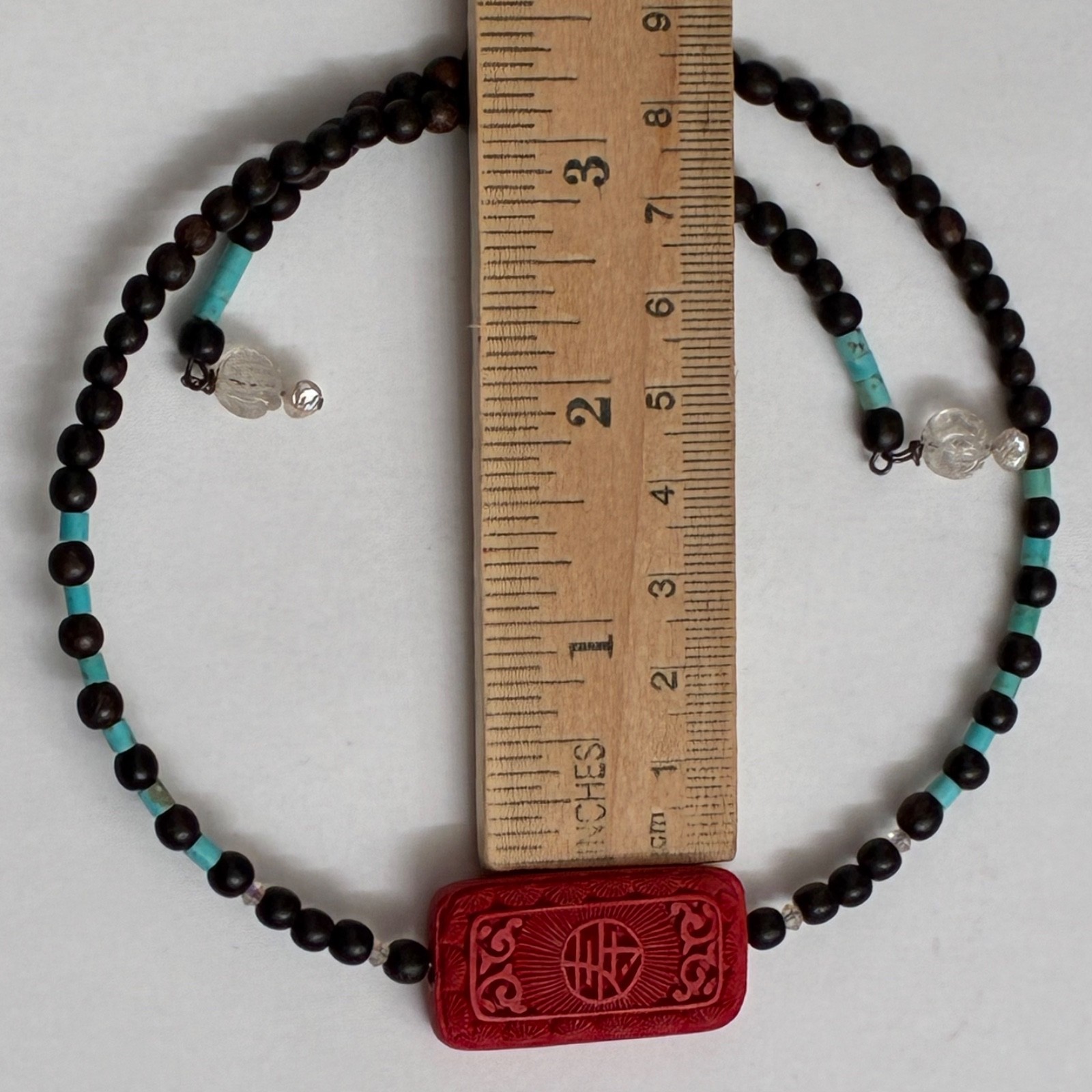 Red Cinnabar Turquoise Necklace