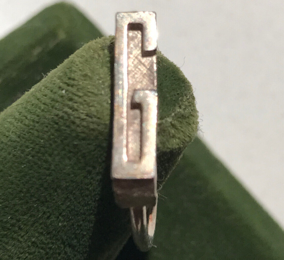 Vintage Sterling Silver Stamped Typebar Monogram “G” Ring Size 6 ADJUSTABLE