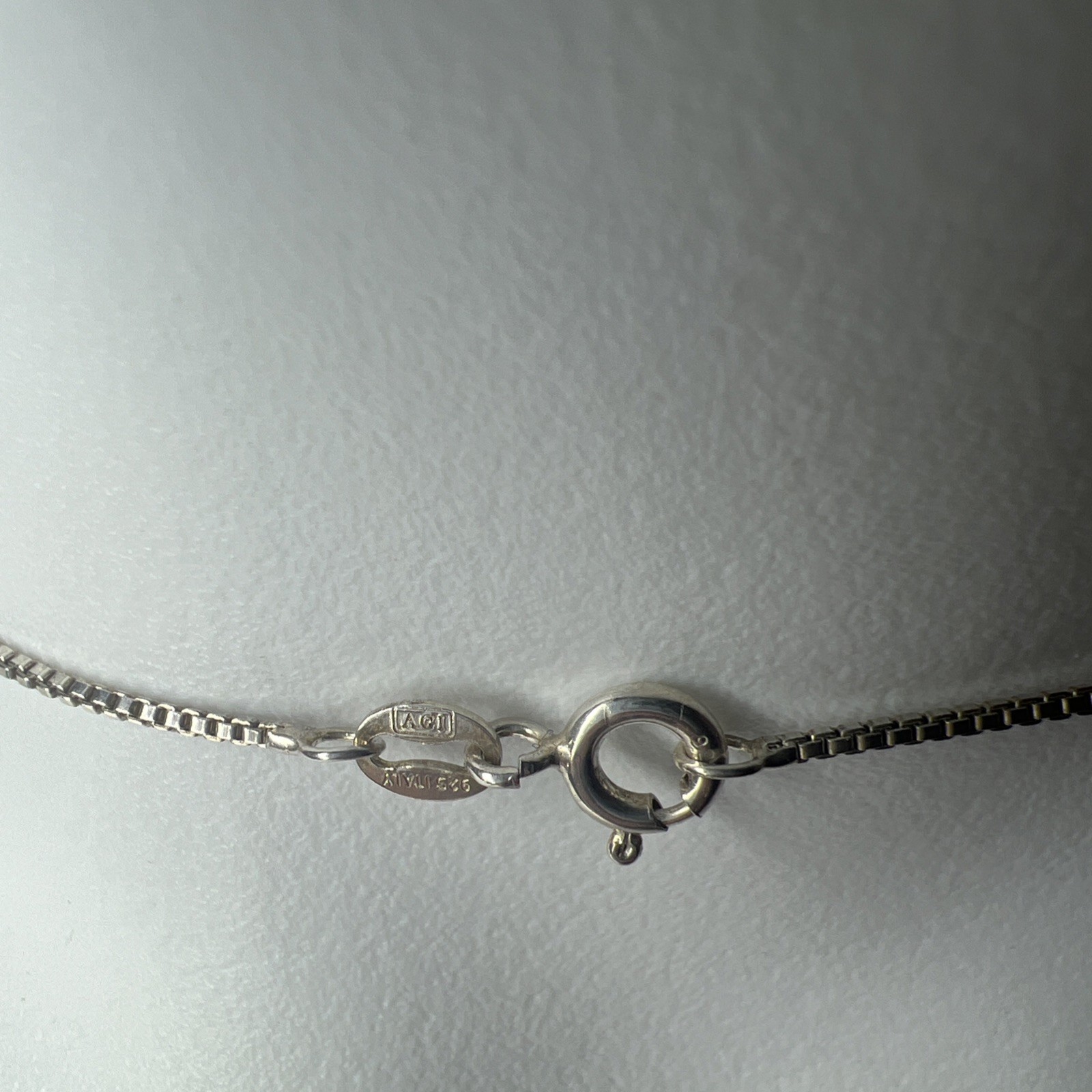 AGI Sterling Silver Double Oval Marcacite 1.5” Pendant Necklace 22” Chain ITALY