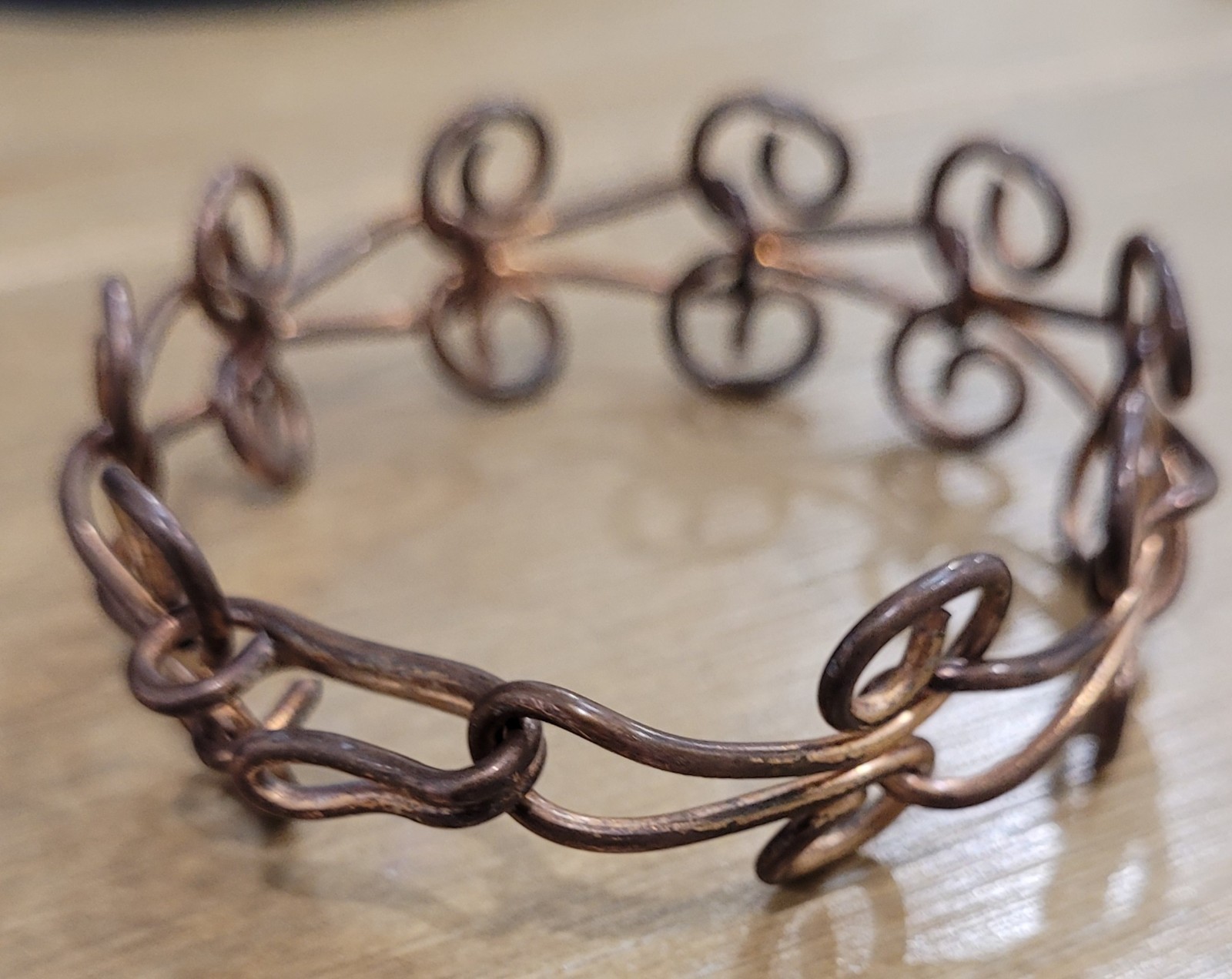 Vintage Spiral Bracelet Copper Alloy Metal Swirl