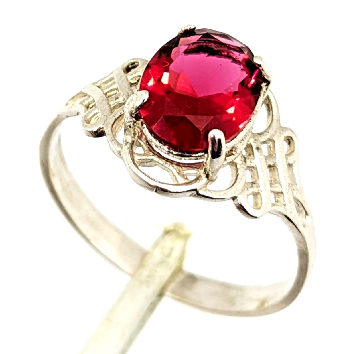 Vintage Elegant RING Silver 925 with Chic Bright Stone-size: 8.75US (18.5mm)| #7