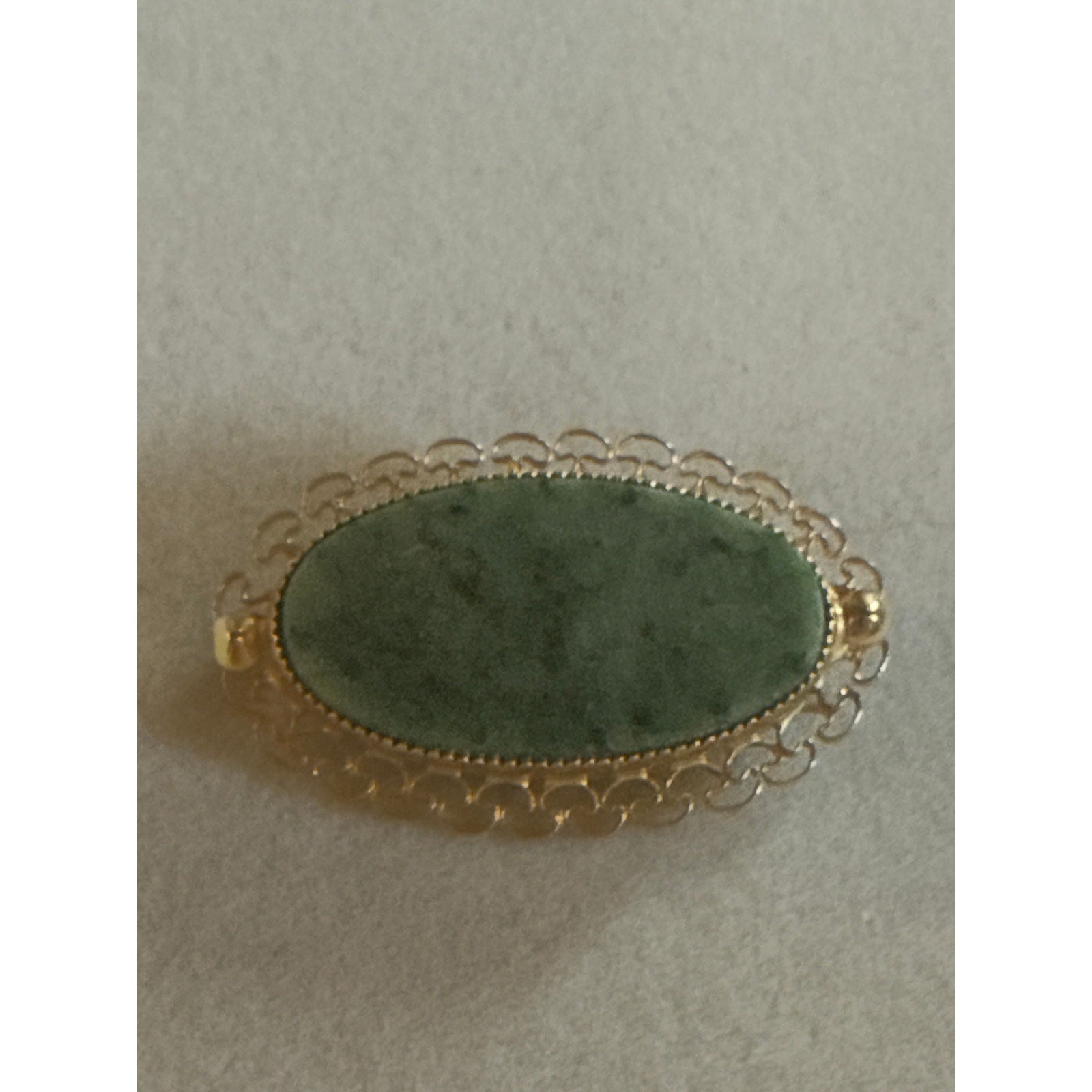 Vintage Jade Moss Agate 12K Brooch