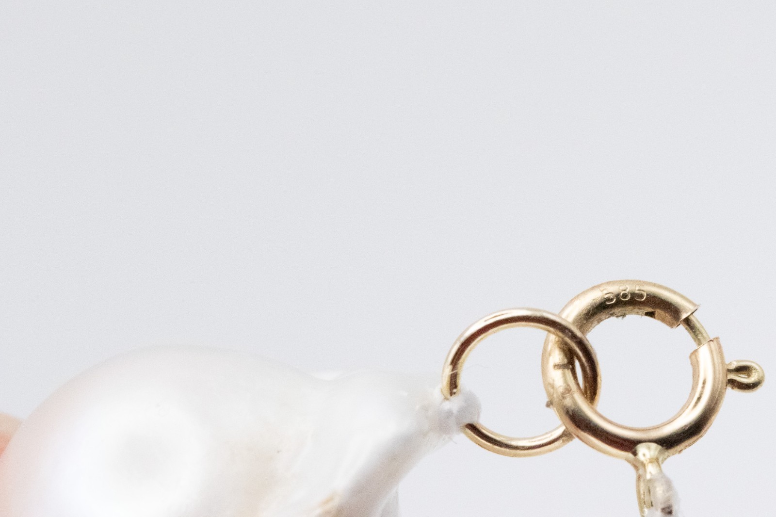 14k Yellow Gold Big Baroque Pearls Bracelet Bridal Wedding Event 585