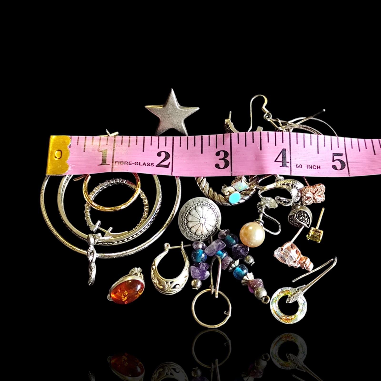 Vintage To Mod Sterling Silver Single Earring Lot Unknown Weight Not Scrap