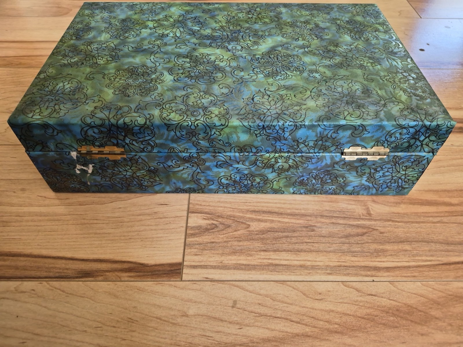 Vtg Jewelry Box With VTG- Now Costume Necklaces, Earings, Brooches, Pins, Etc.