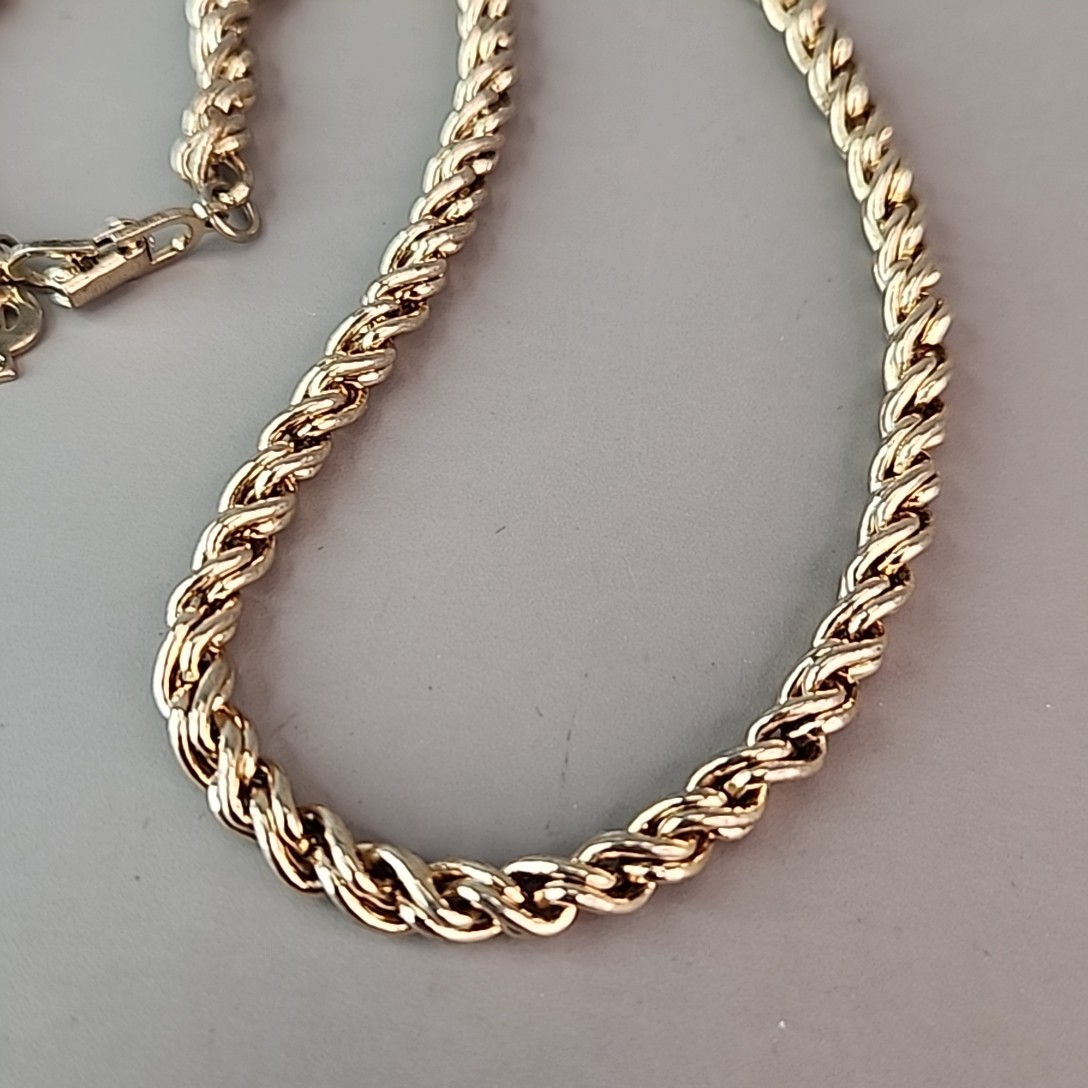 Vintage Christian Dior Rope Chain Necklace 4mm SHORT 15″