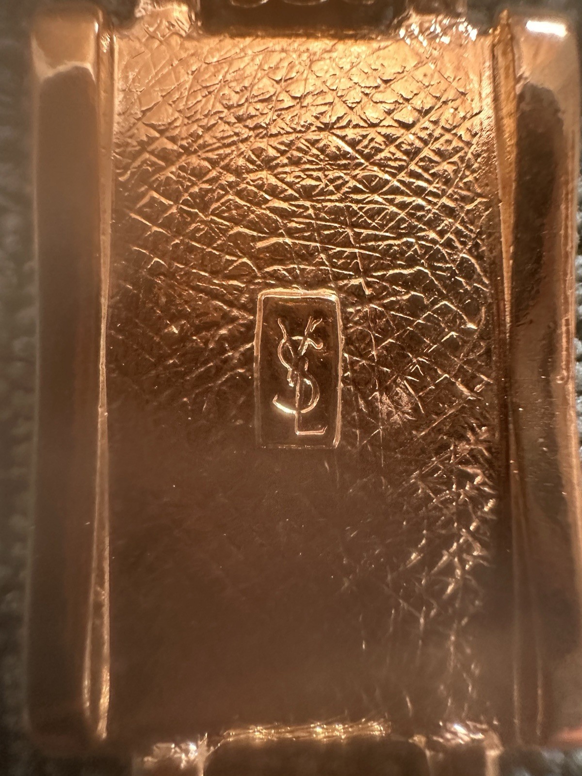 Excellent Vintage YSL Geometric Gold Tone Link Bracelet