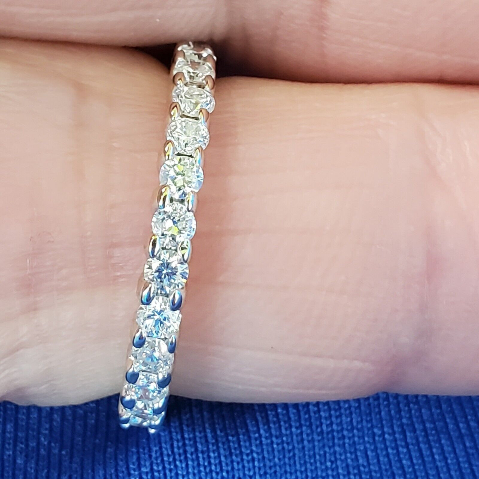EARTH MINED DIAMOND Deco Style Wedding BAND 14K GOLD Stacking Anniversary RING