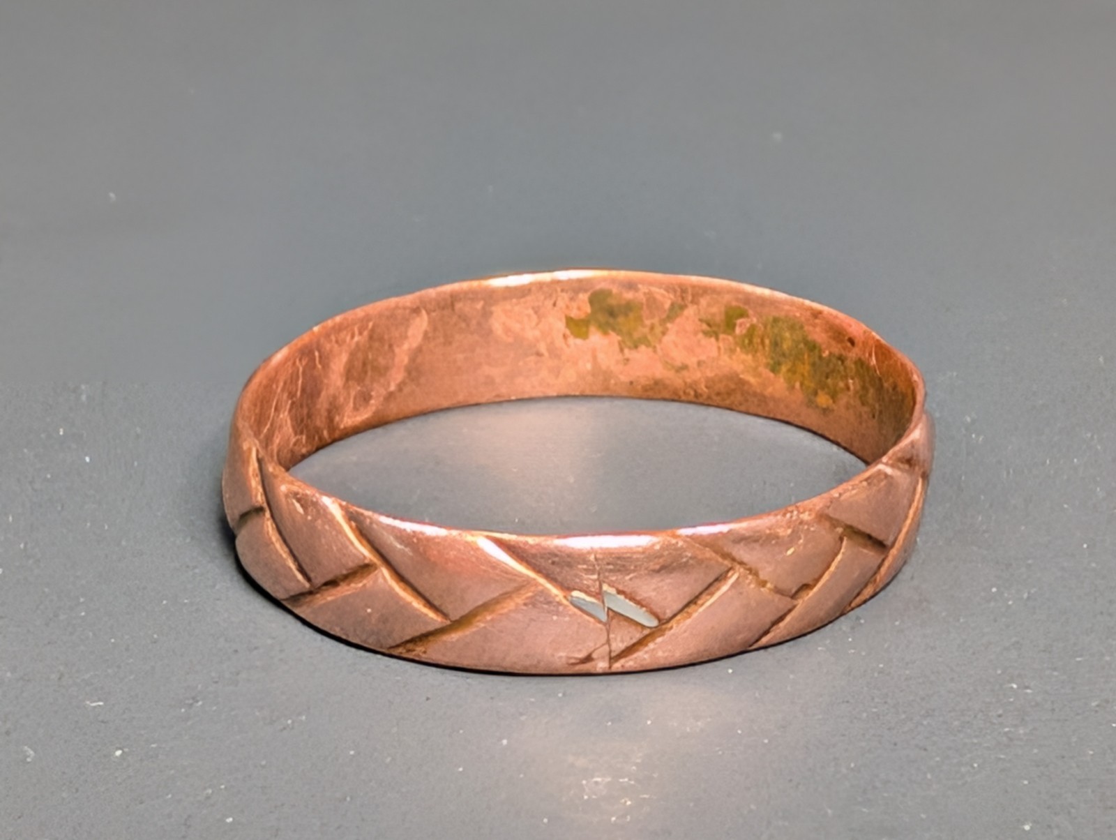Vintage Braided Copper Band Ring 4 mm Size 11.5