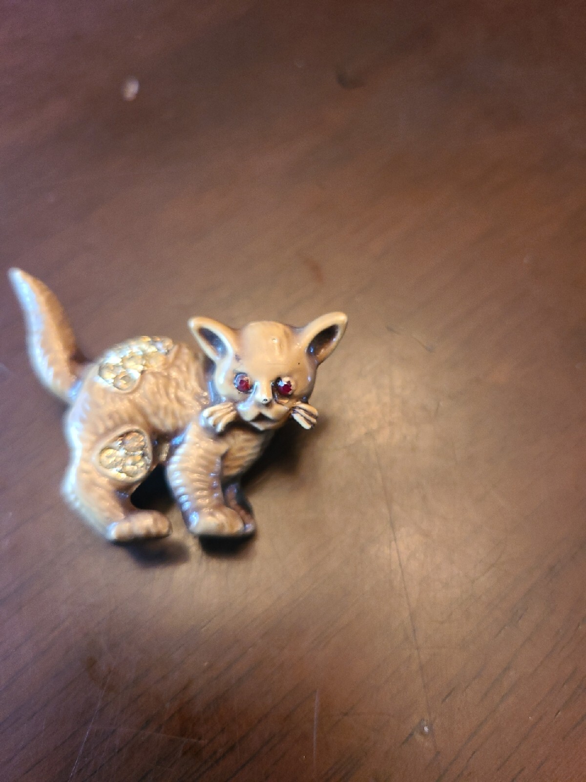 Vintage Brown Tone Rhinestone Pin Brooch, See Pictures, A Little Creepy, LOL
