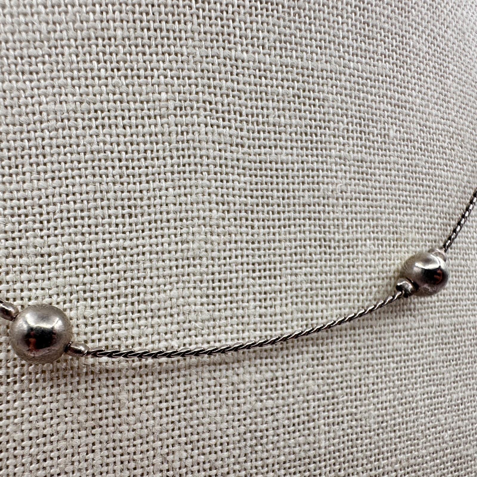 Vintage 90s Silver-Tone Beaded Floral Choker Necklace Set Women’s Jewelry