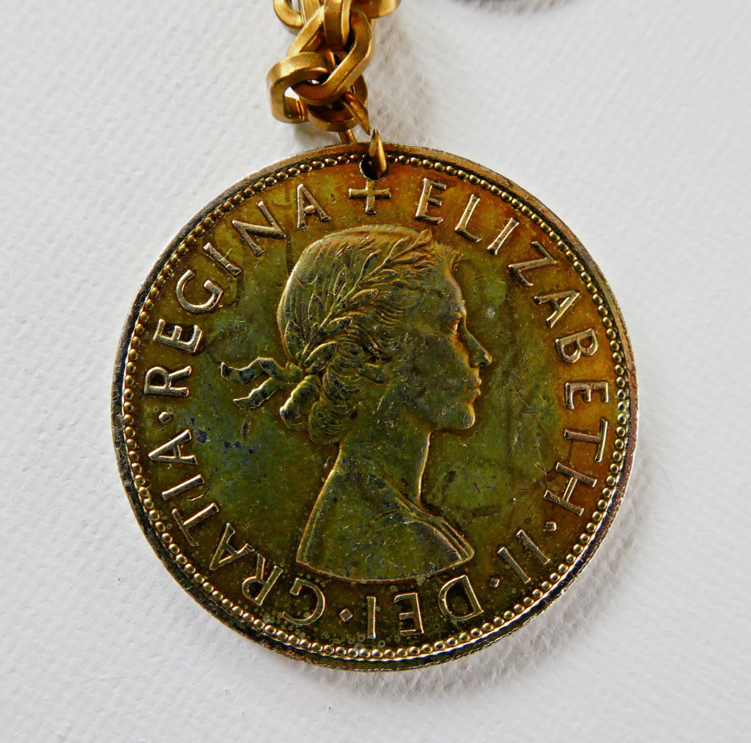 Vintage COIN Necklace Mixed Sizes Republic of Chile Silver Copper Tone