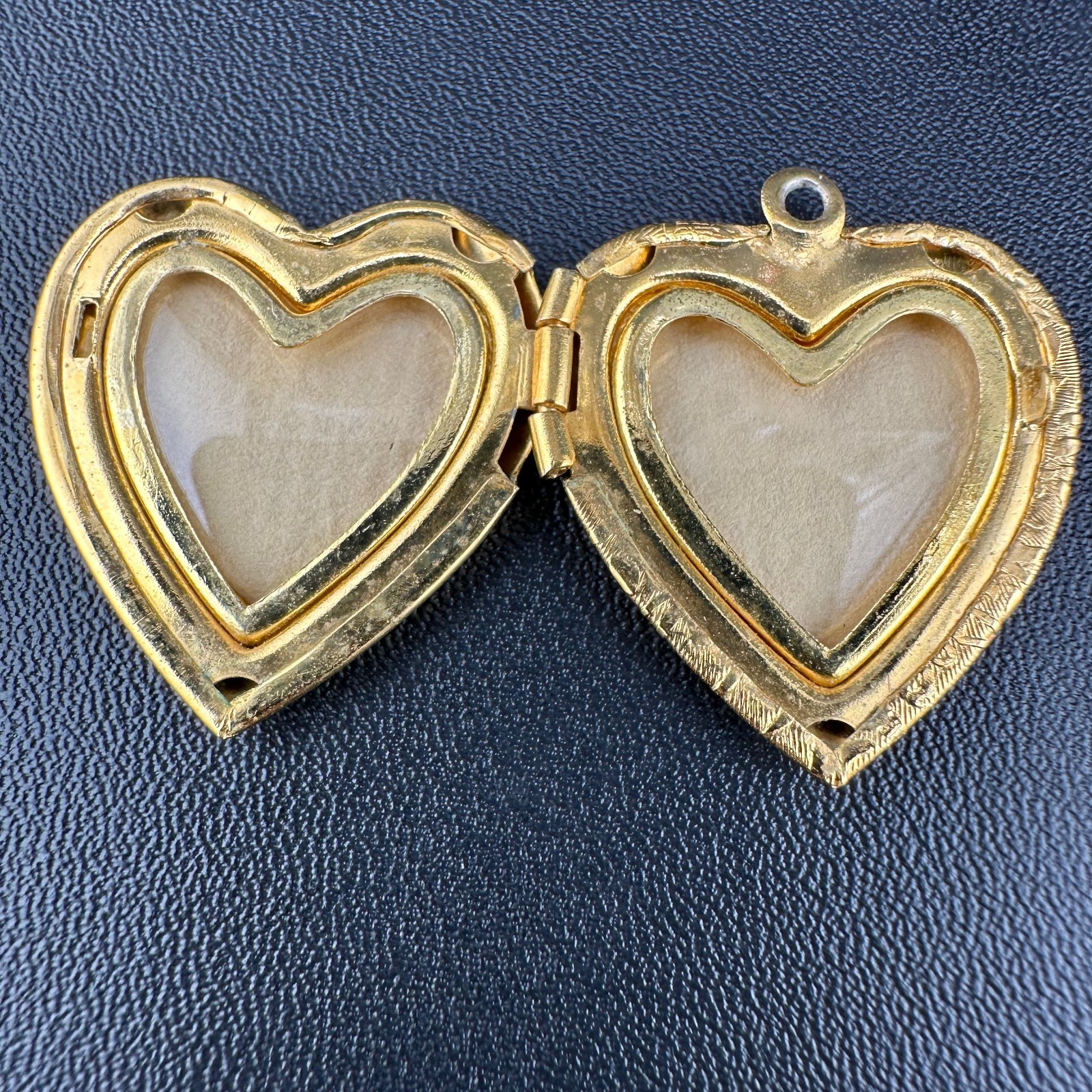 Vintage Locket Pendant Lot Gold Tone Etched Monogram Heart Floral Rhinestone