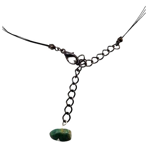Natural Gemstone Necklace Floating Wire Collar Choker 16″