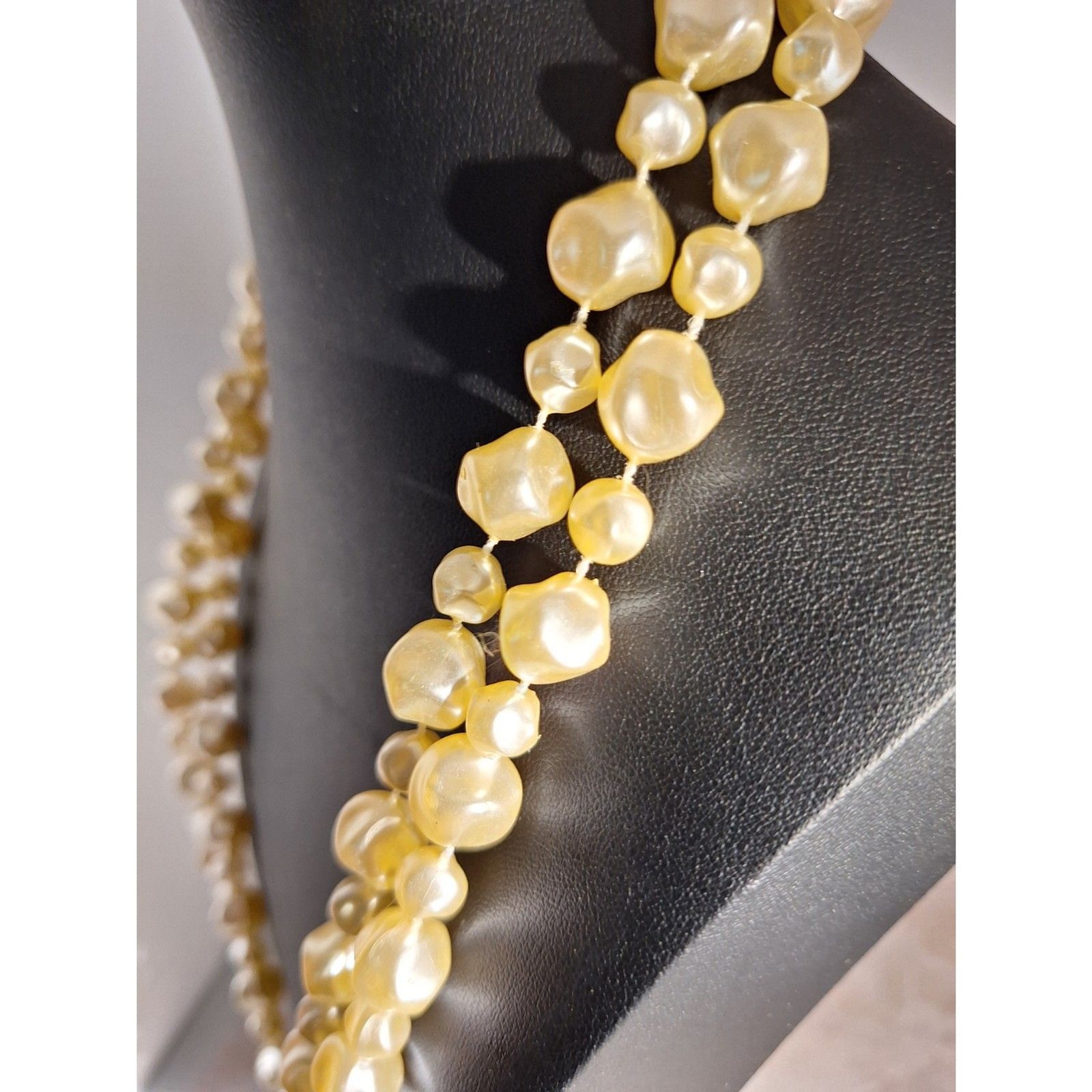 A Vintage Extra Long Faux Pearl Necklace Grandmacore Lustrous Eveningwear
