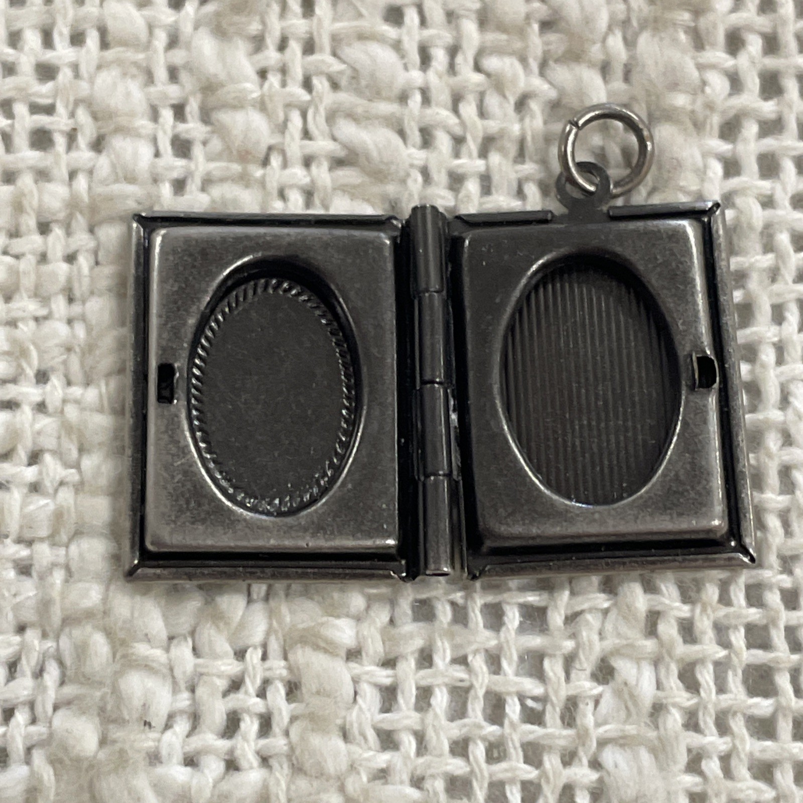 Vintage Silver Toned Book Locket Charm Pendant