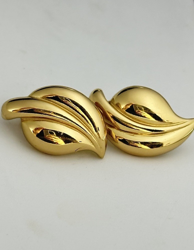 Vintage Christian Dior Leaf Earrings Clip On