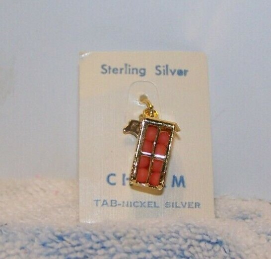 Sterling Silver Charm Vintage Florida Oranges Crate Nickle Tab