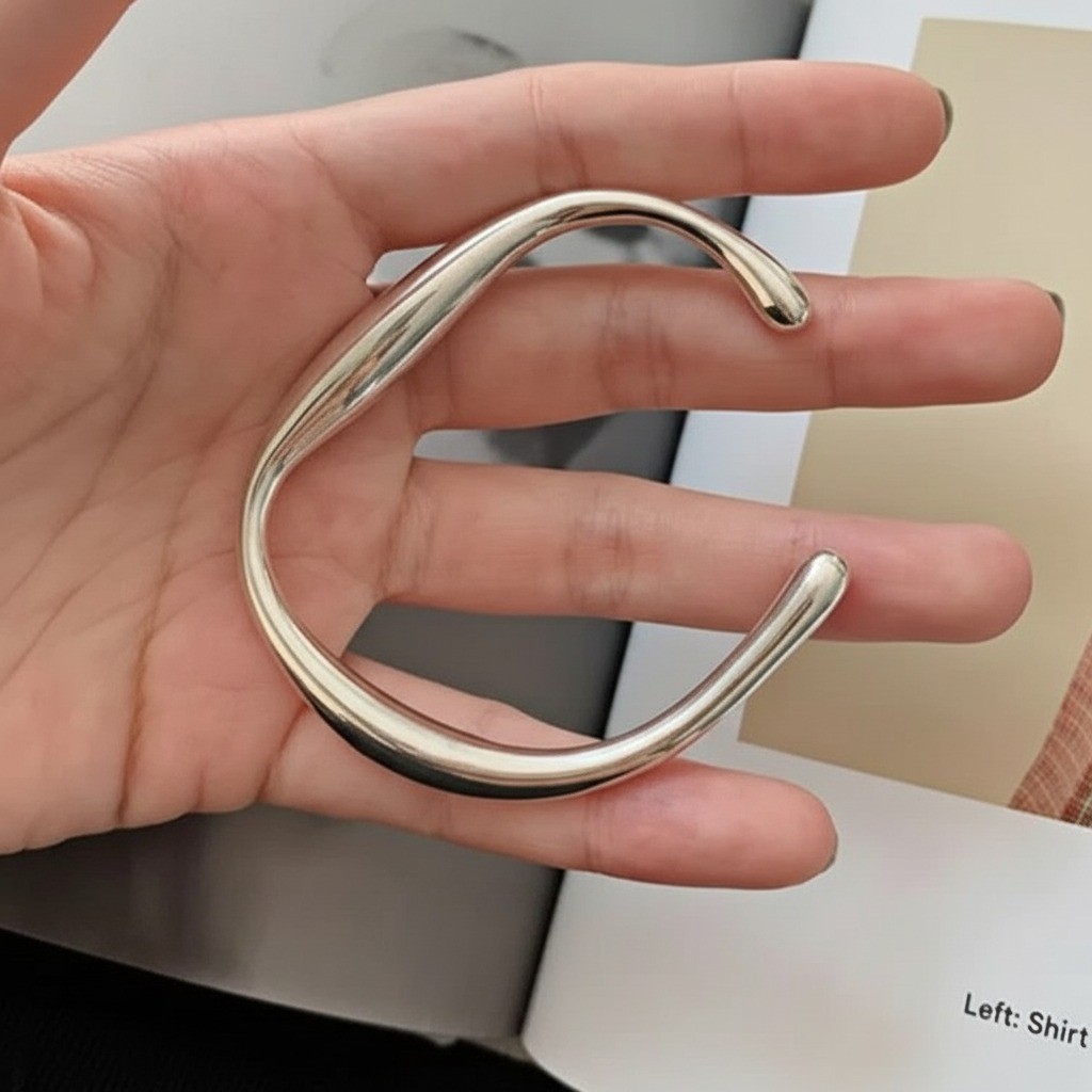 Vintage Cuff Bangle 925 Sterling Silver Jewelry Bracelet for Women Trendy Gift