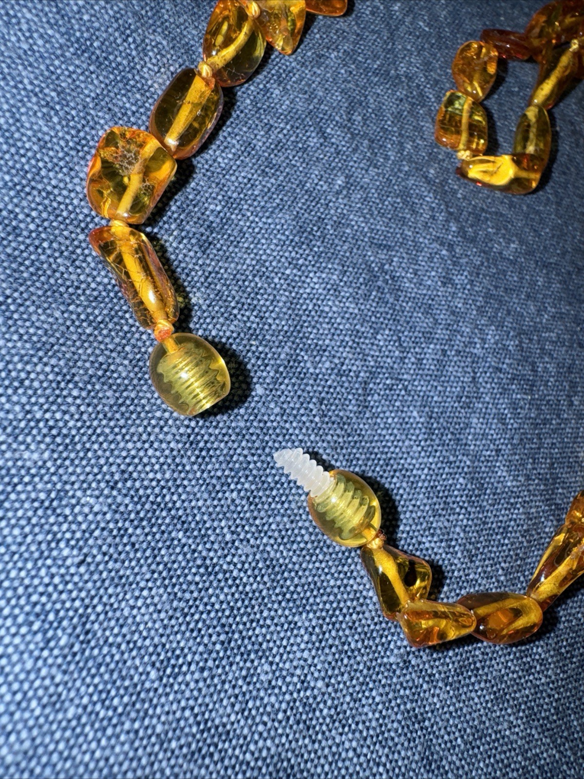 Genuine Baltic Amber Bead Necklace • Polished Honey Amber Nuggets