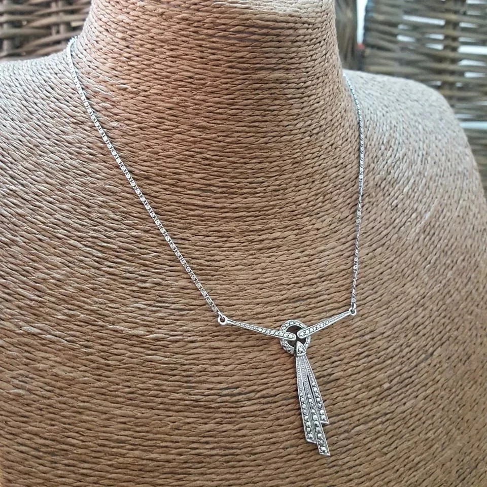 Art Deco Style Lab Created Diamond Anniversary Wedding 14K White Gold FN Pendant