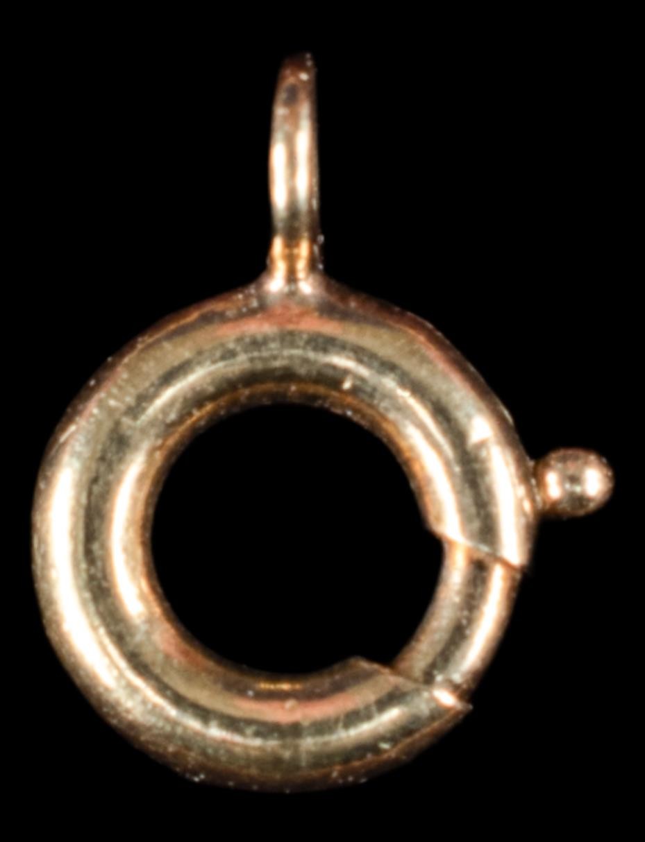 Vintage 14K Solid Gold Spring Ring 6mm Clasp CLOSED for Necklace Bracelet Fob .2
