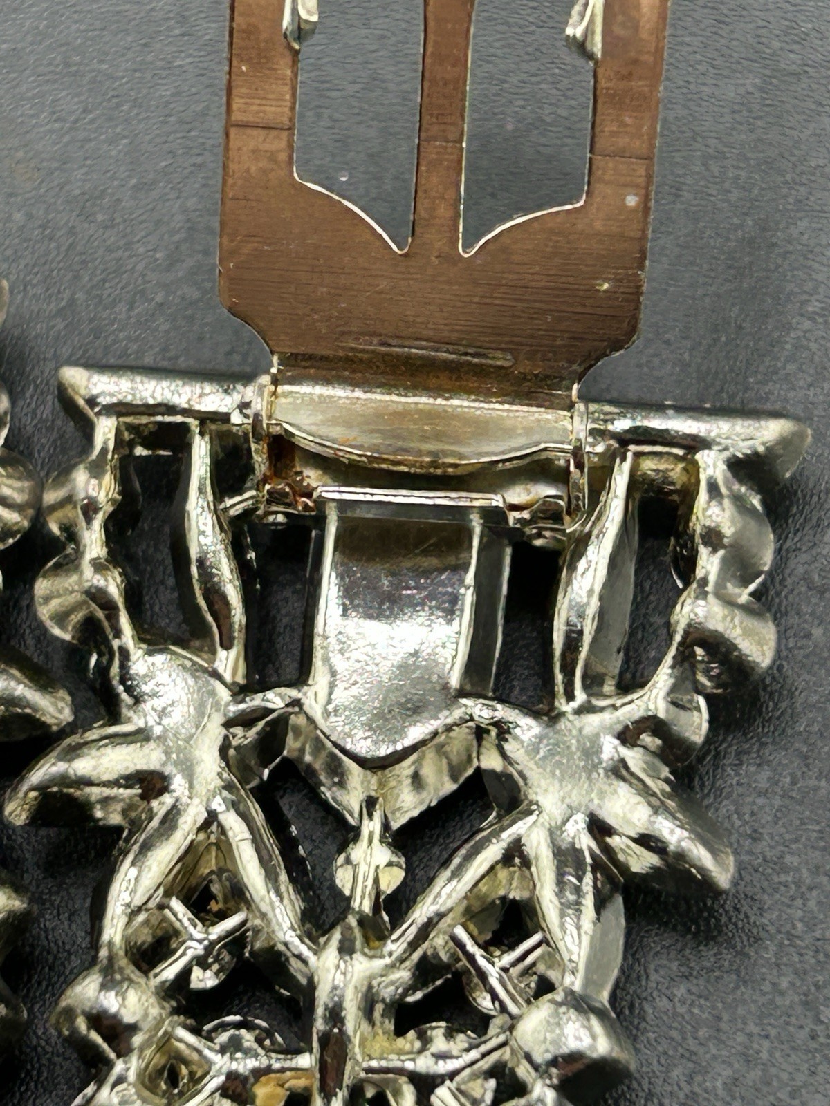 Pat Pend AT180112 Clear Rhinestones Duette Brooch Dress Clips (Missing Stones)
