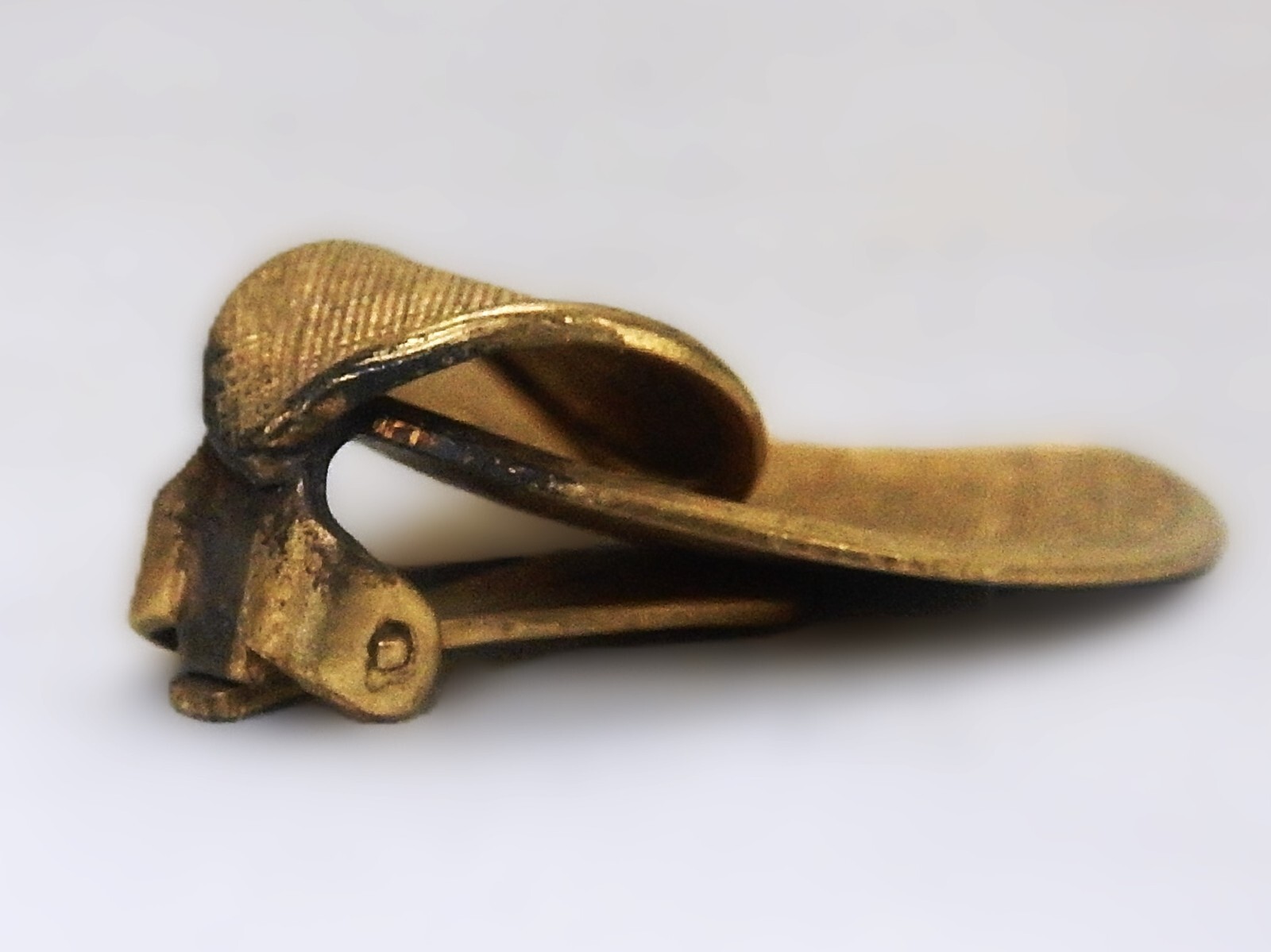 Vintage Gold Tone, Textured Modernist Clip-On Fashion Earrings, GERMANY- JWL-677