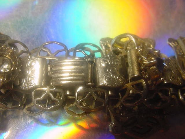Jinn wishing genie blue Tara good luck talisman lucky charm bracelet Asian c1960