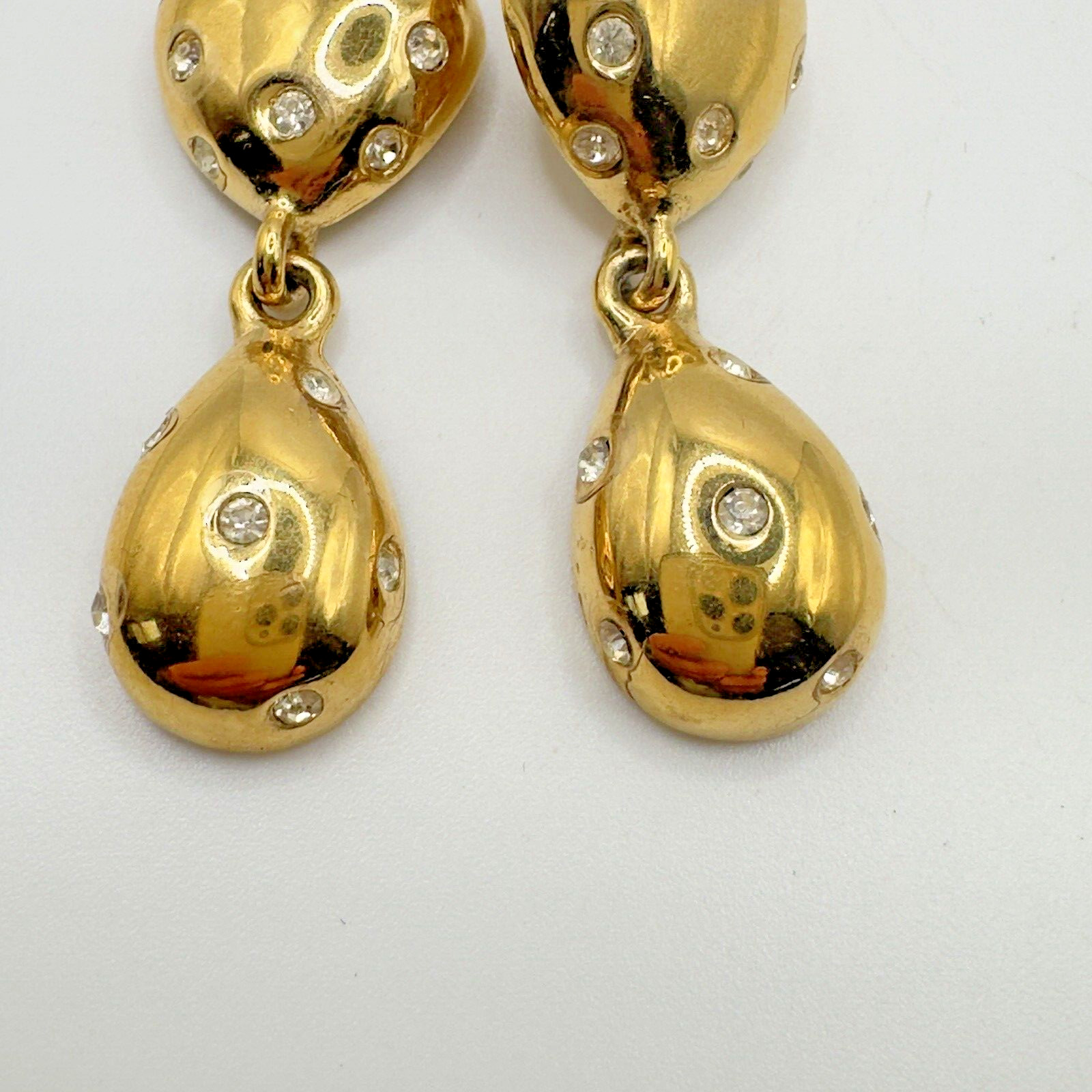 Givenchy Vintage Heart Clip Earrings Gold Tone Chunky Runway 1980 Valentines Day