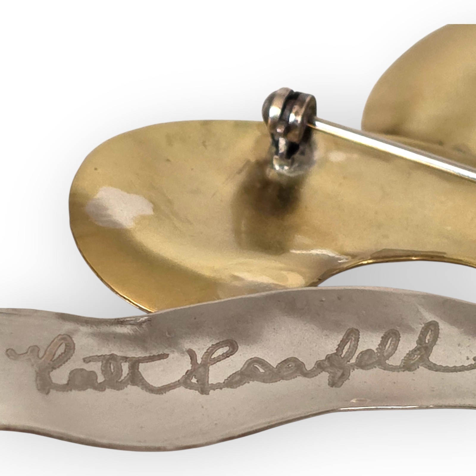 VINTAGE RUTH ROSENFELD MIXED METALS MODERNIST BROOCH