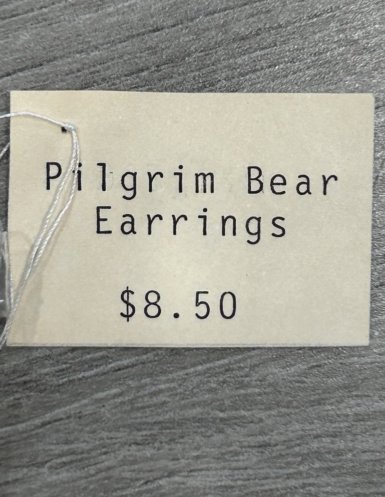 Vintage Pilgrim Bear Thanksgiving Earrings Clay Figurine Dangle Holiday Defect