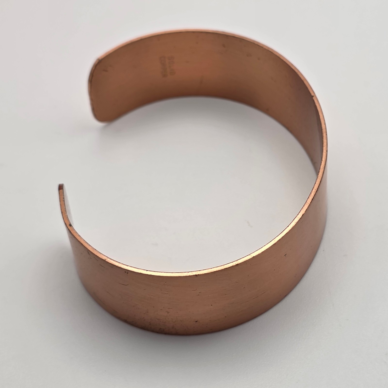 Vintage Solid Copper Wide Cuff Bracelet Minimalist Boho Unisex 6.25 In