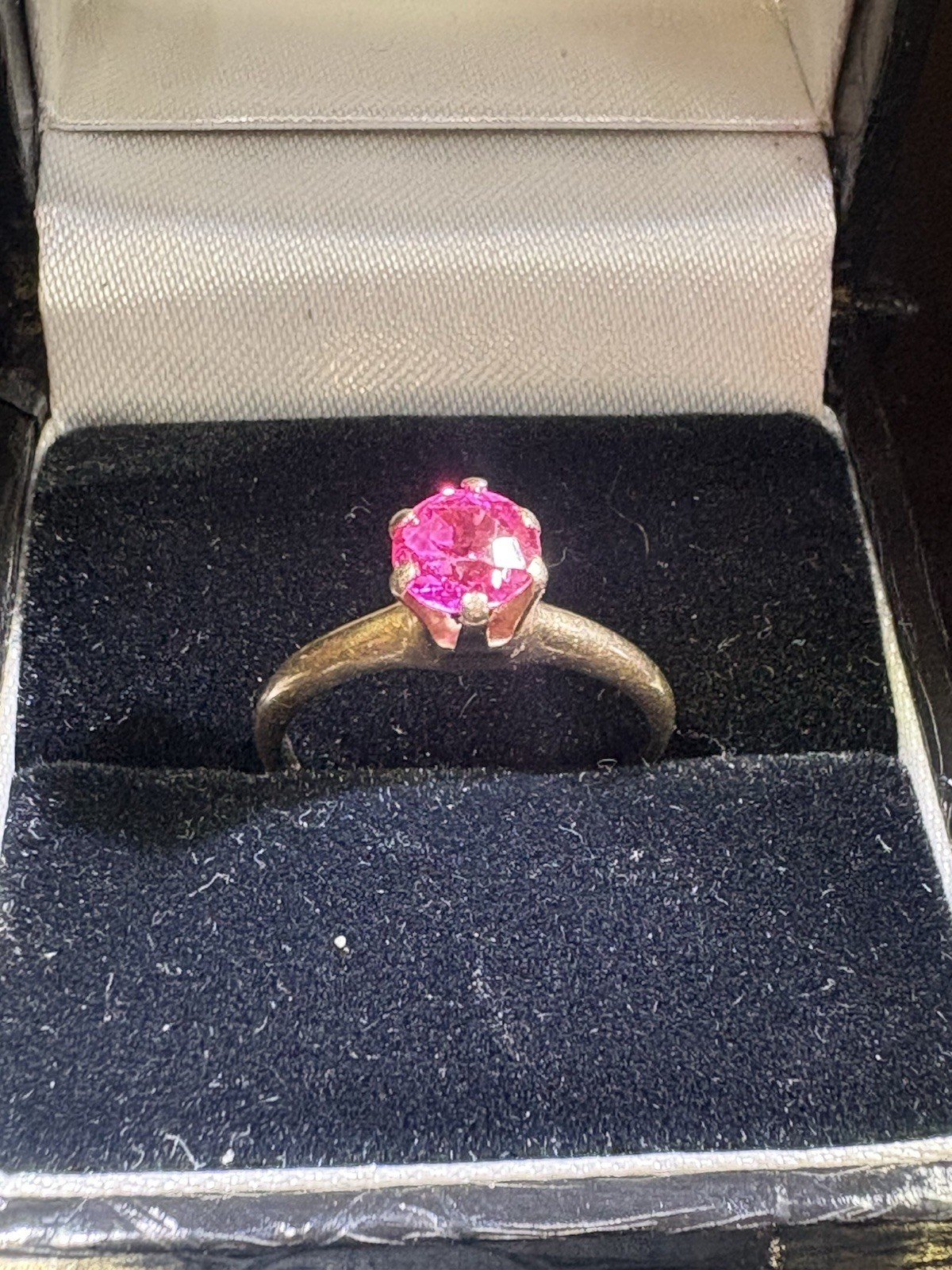Antique Ostby Barton 14K Gold Ruby Pink Sapphire Ring