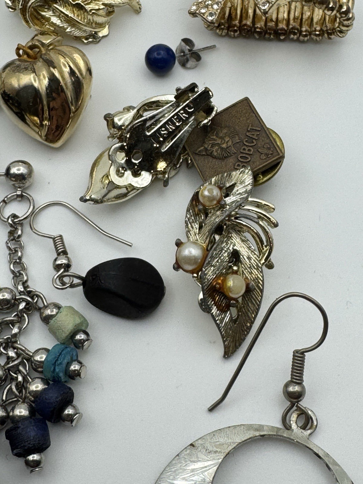 Mixed Craft Lot Of Vintage Jewelry – Brooches, Earrings, Ring, Pin – Repurpose