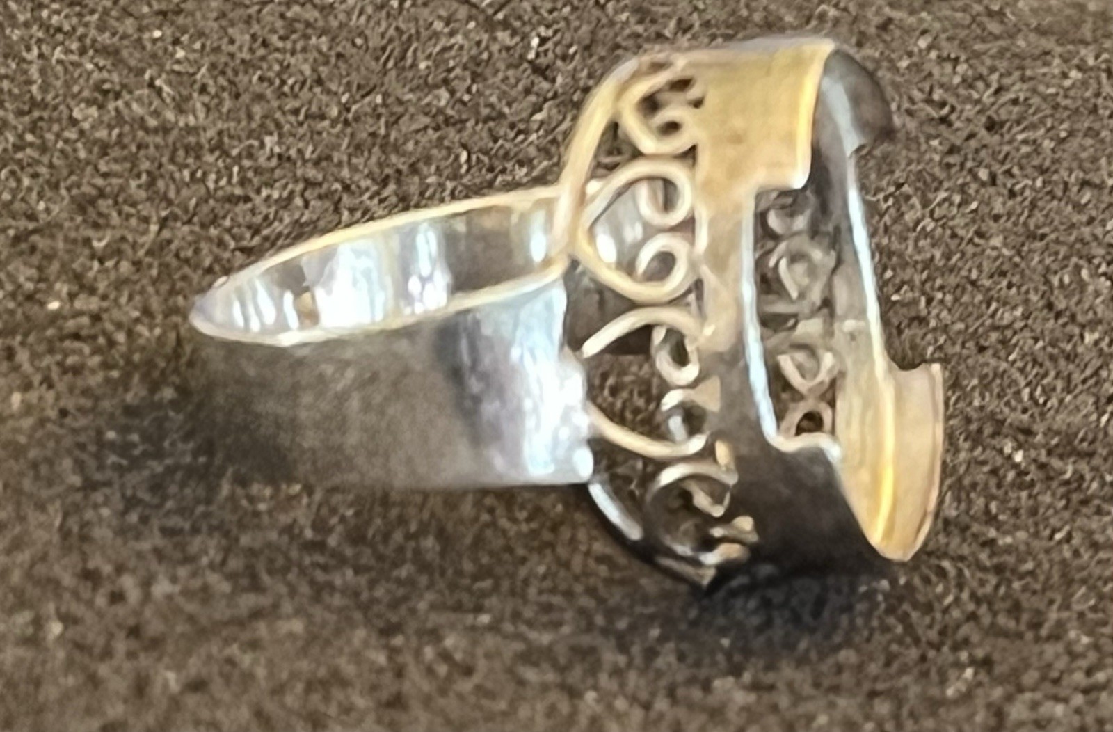 Sterling Filigree Ring NO STONE 9.5