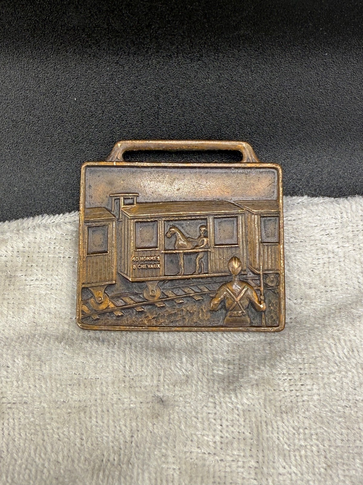 Vintage WW1 Medal 40 Hobbes 8 Chevaux Veterans Medal Watch Fob