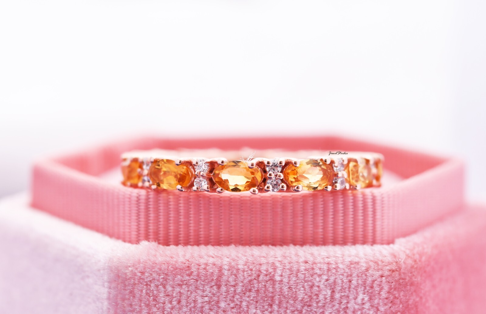 Sapphire Band Ring Full Eternity band Unique Engagement Rings Birthstone Jewelry