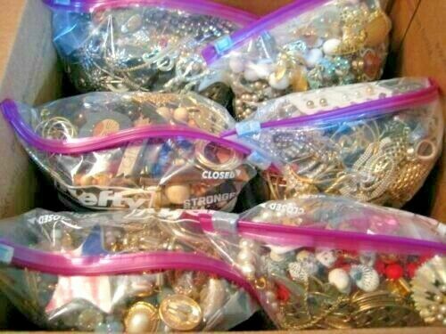 1 Pound 1 Lb Jewelry Pieces Findings Rhinestone Harvest Junk & Wear Mixed In