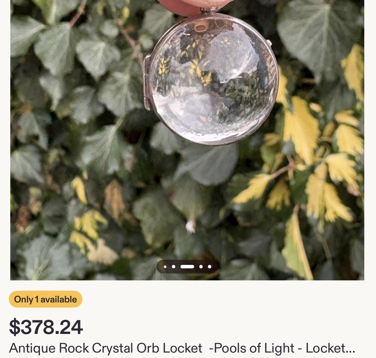 Antique Pool Of Light Style Bubble Dome Glass Locket Pendant